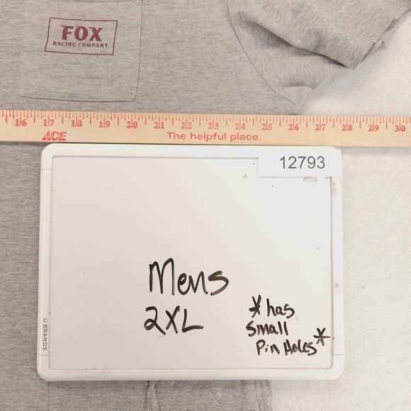 Fox Casual Crew Neck Graphic Short Sleeve Pocket T Shirt Mens Size 2XL Gray - Picture 8 of 10